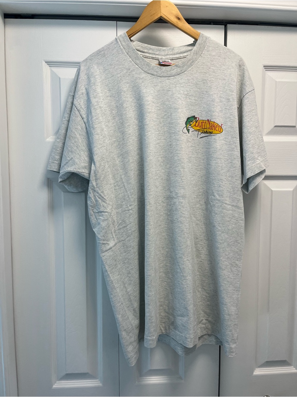 1994 Butt Naked Fishing Cartoon T-shirt
